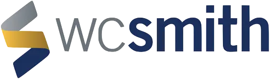 Logo of WC Smith with a stylized 'W' in gold and gray next to the text "wcsmith".